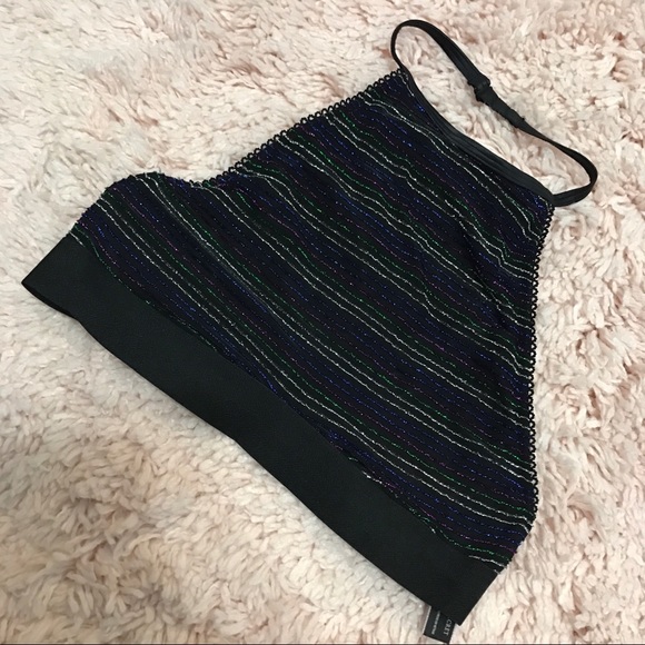 3 for $15! VS High Neck Striped Sparkly Bralette! - Picture 4 of 6